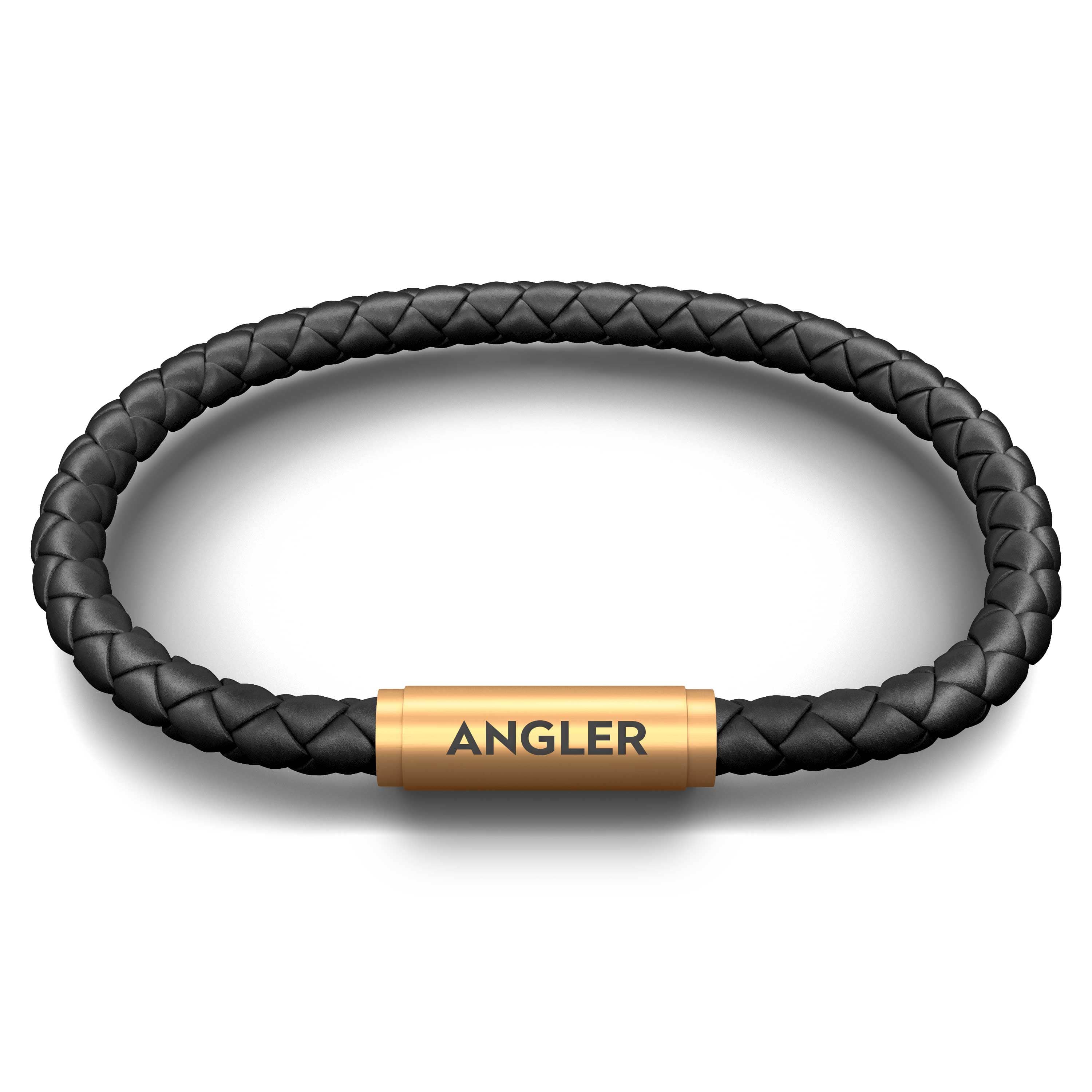 ANGLERS NOTCH Bracelet (Black Leather with Brass Clasp) - Image 2
