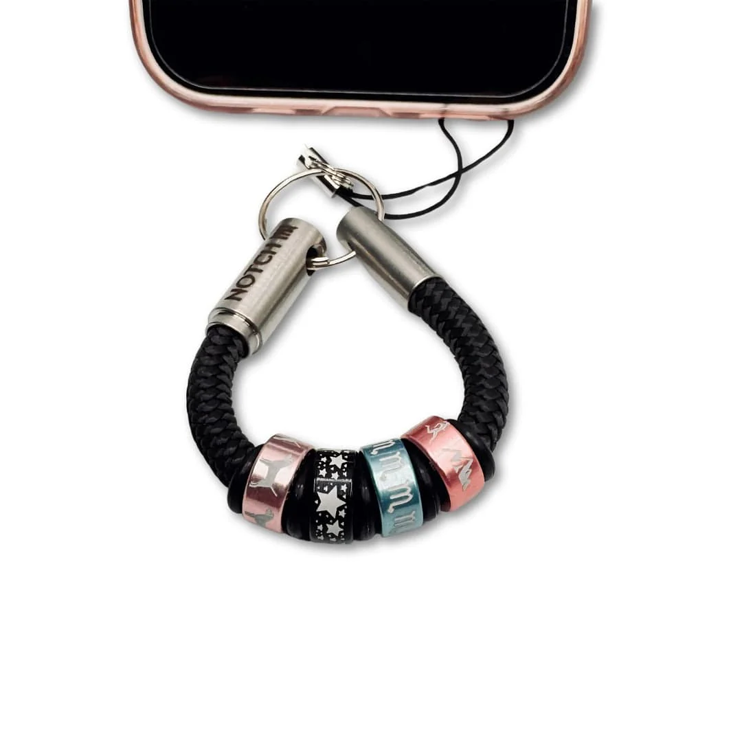 Black Cord Loop Phone Dangler with stainless steel ends - Image 2