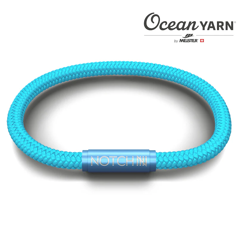 Bluetits OceanYarn NOTCH Bracelet - Aqua Marine with Blue Clasp - Image 17