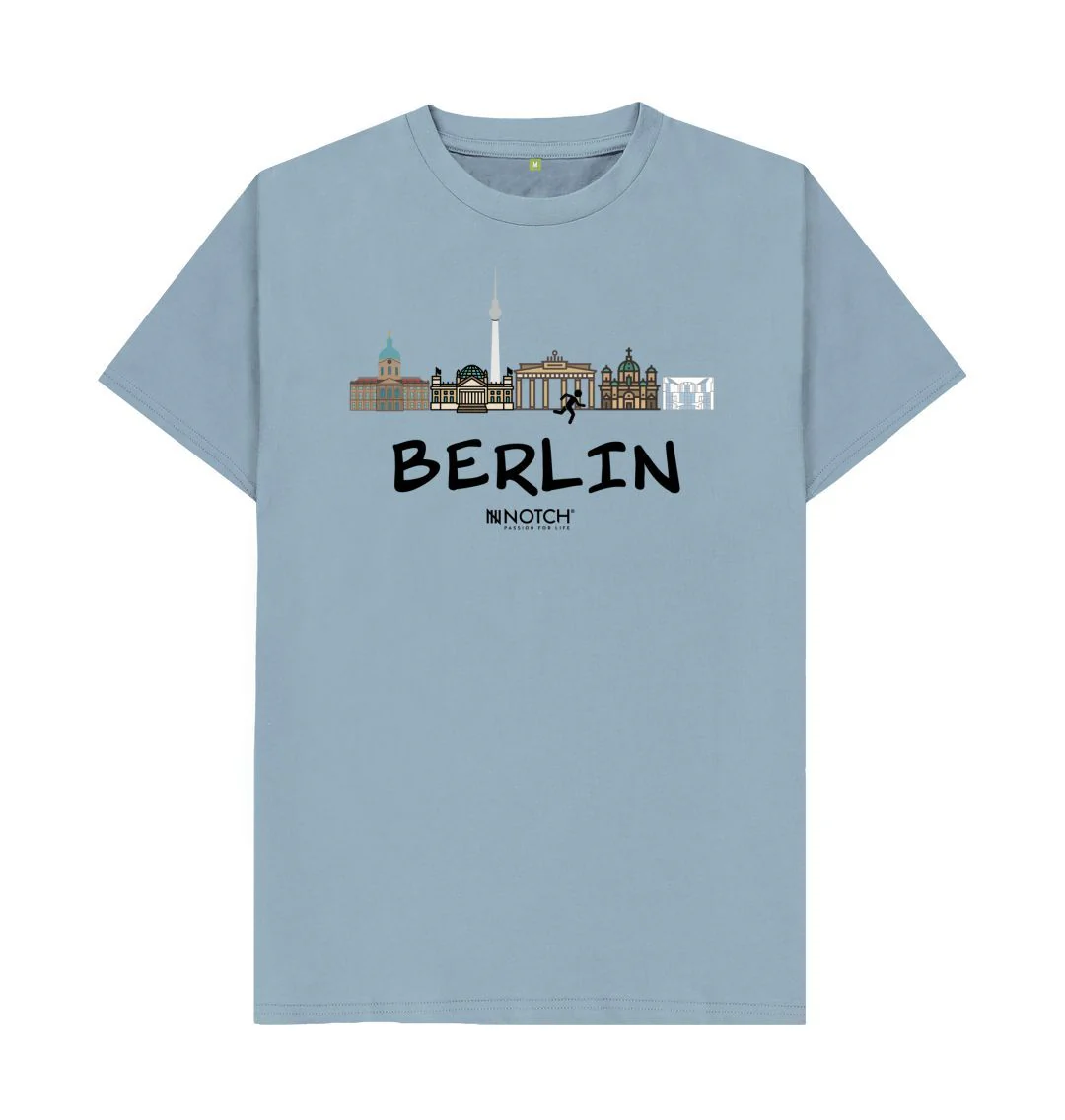 Men's 26.2 Berlin Black Text T-Shirt - Image 9