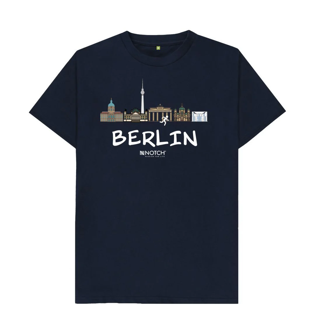 Men's 26.2 Berlin White Text T-Shirt - Image 11