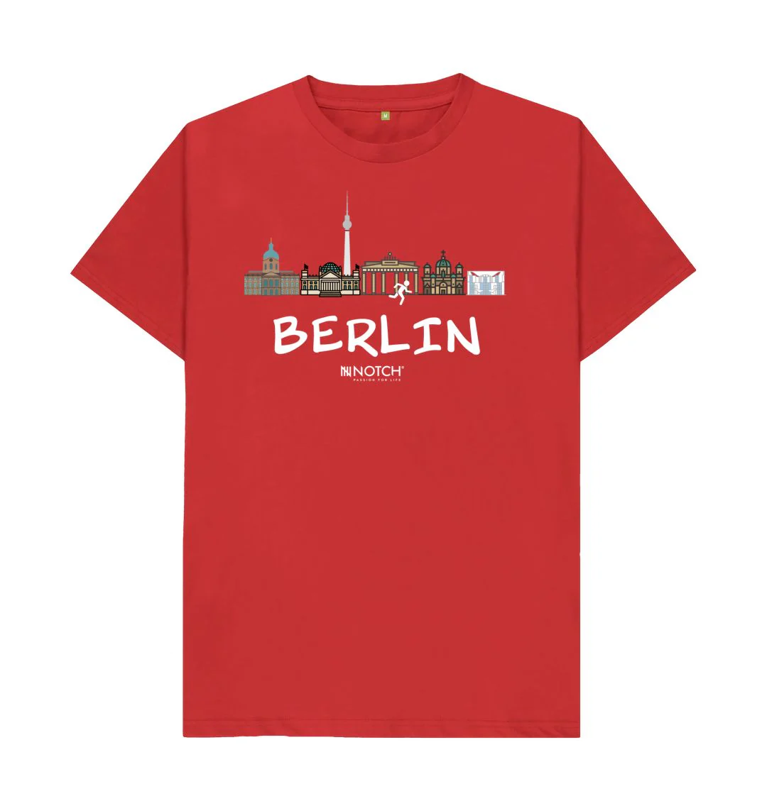 Men's 26.2 Berlin White Text T-Shirt - Image 3