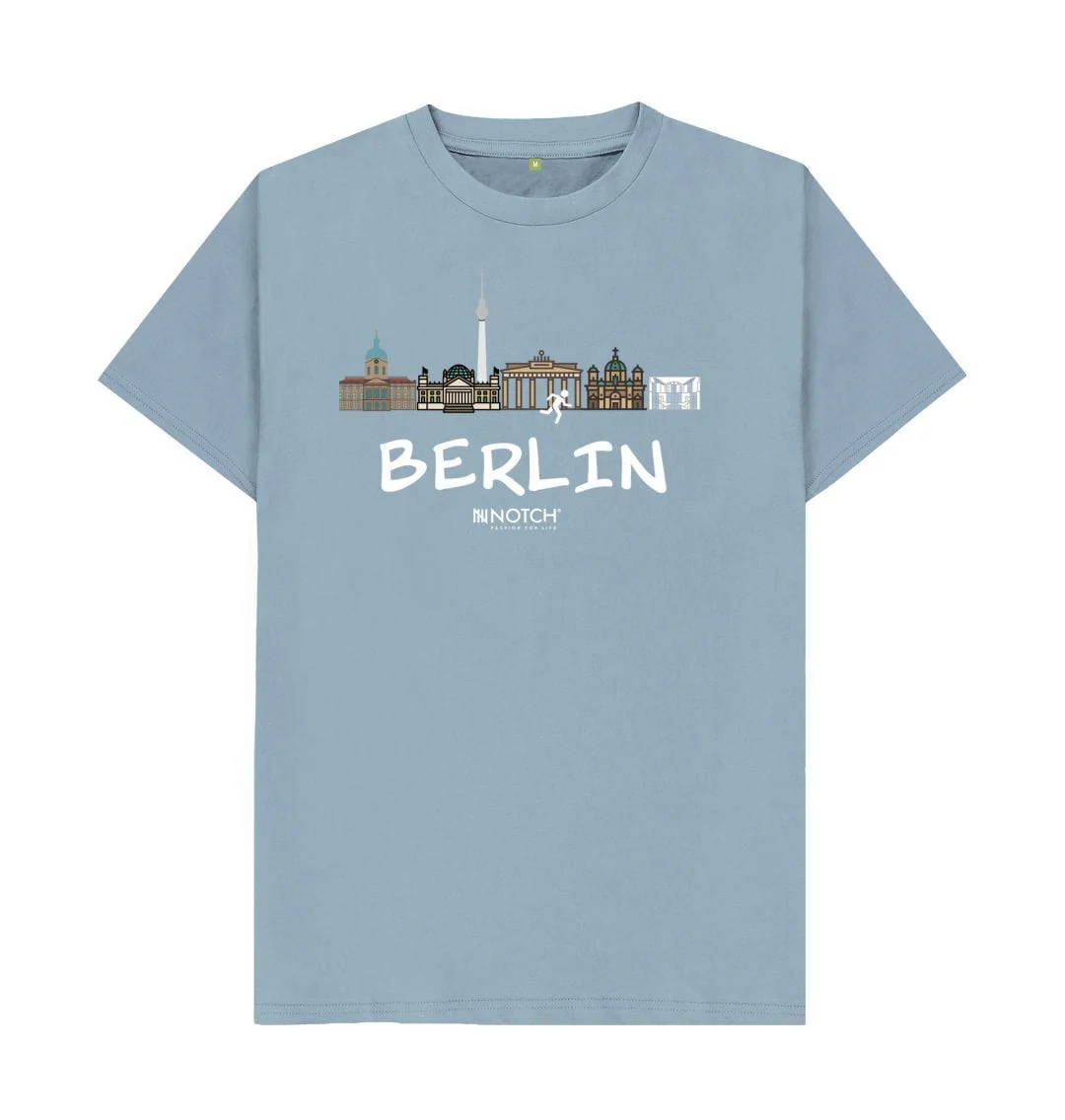 Men's 26.2 Berlin White Text T-Shirt - Image 6