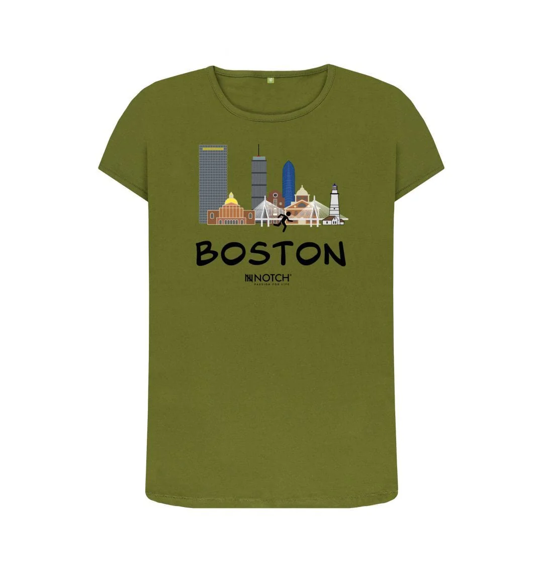 Women's 26.2 Boston Black Text T-Shirt - Image 2