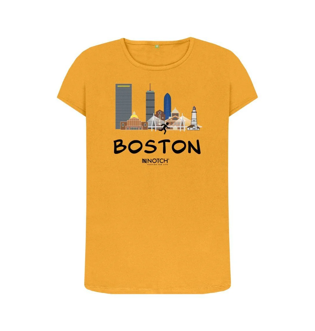 Women's 26.2 Boston Black Text T-Shirt - Image 3