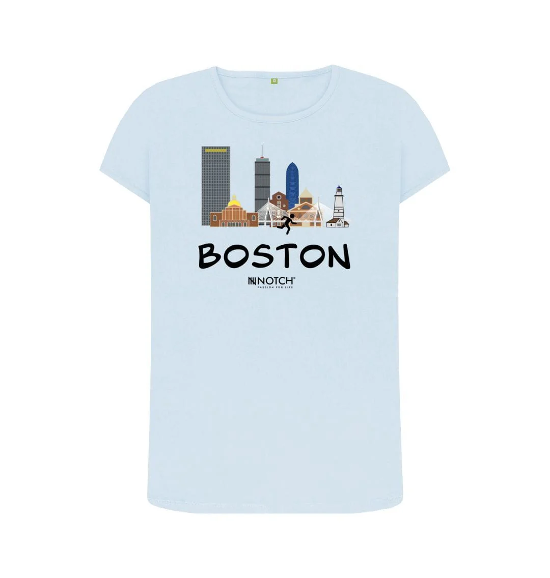 Women's 26.2 Boston Black Text T-Shirt - Image 6