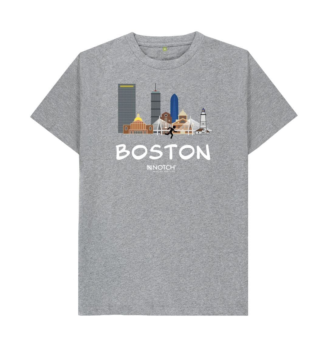 Men's 26.2 Boston White Text T-Shirt - Image 6