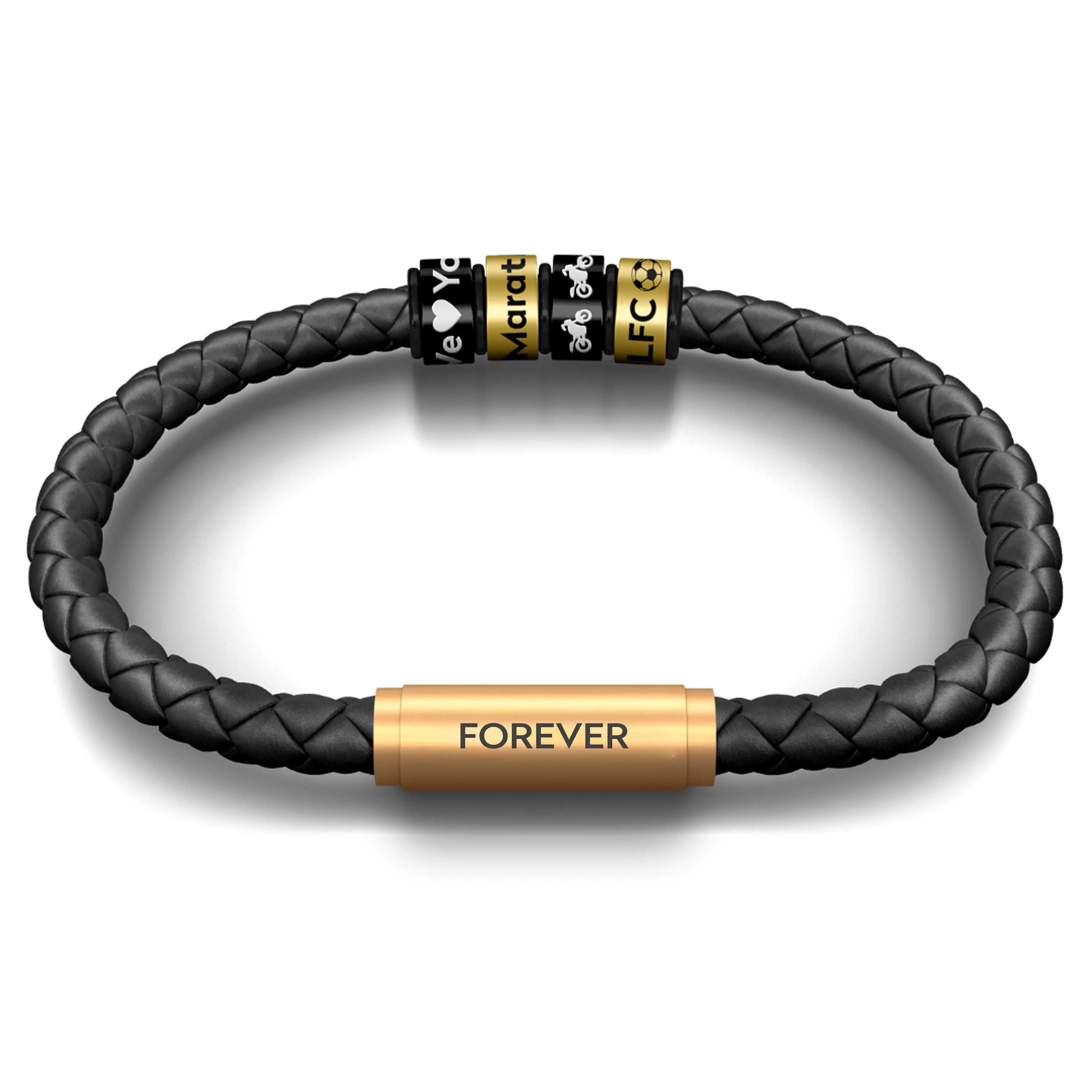 Together Forever Leather Bracelet with Brass Clasp - Image 3