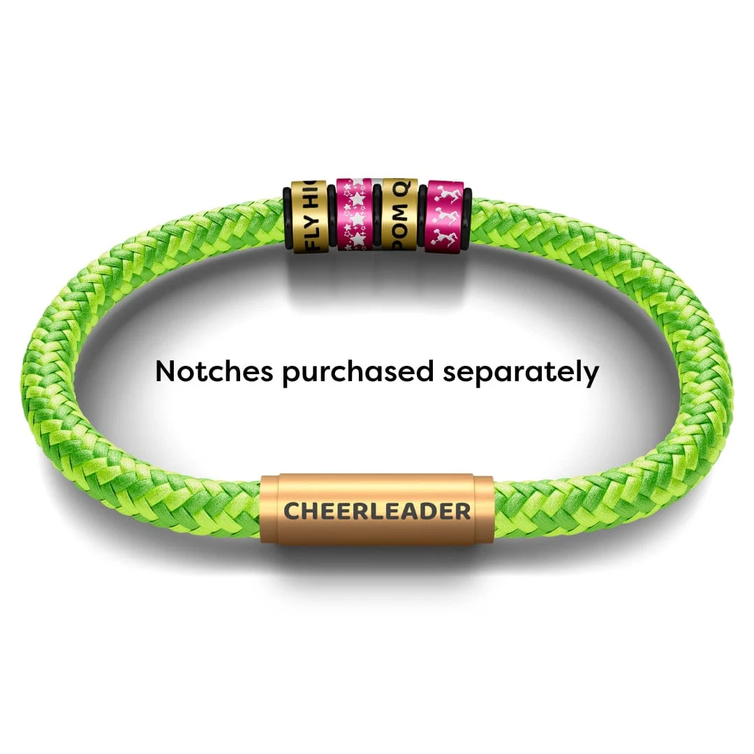 CHEERLEADER NOTCH Bracelet (Lime Fizz with Brass Clasp)