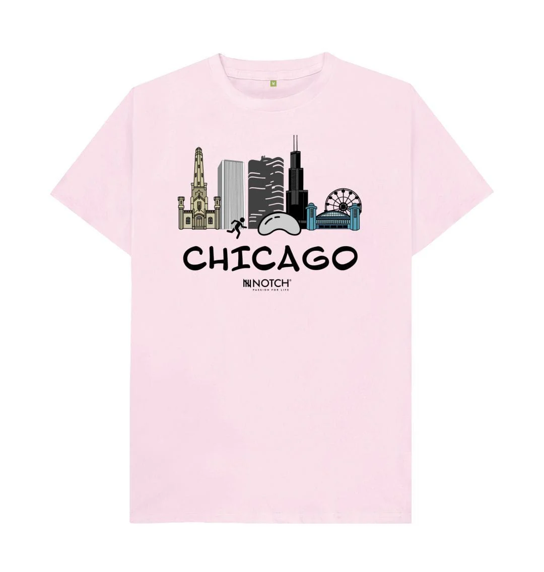 Men's 26.2 Chicago Black Text T-Shirt - Image 10