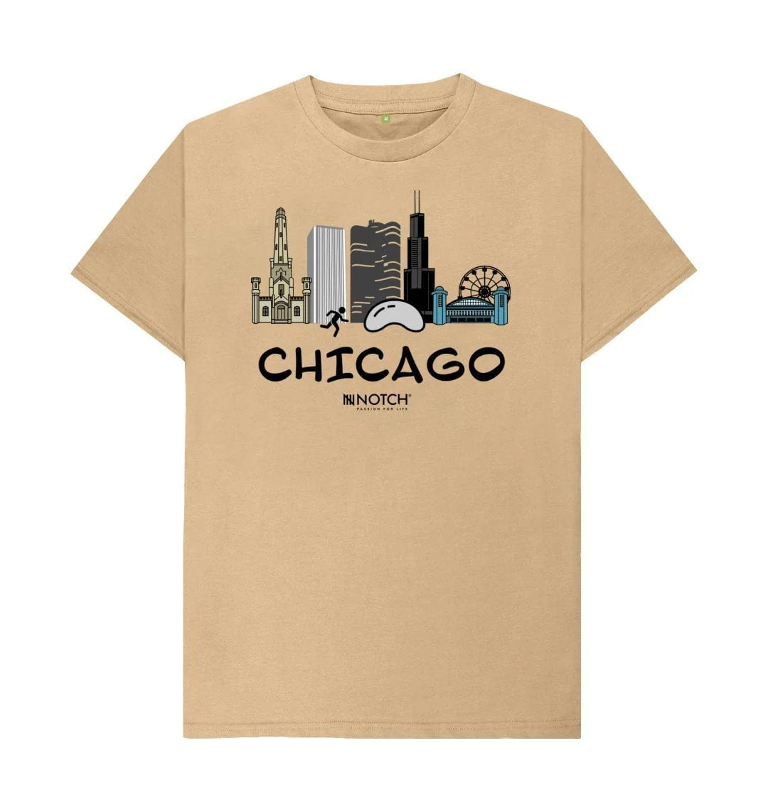Men's 26.2 Chicago Black Text T-Shirt - Image 3