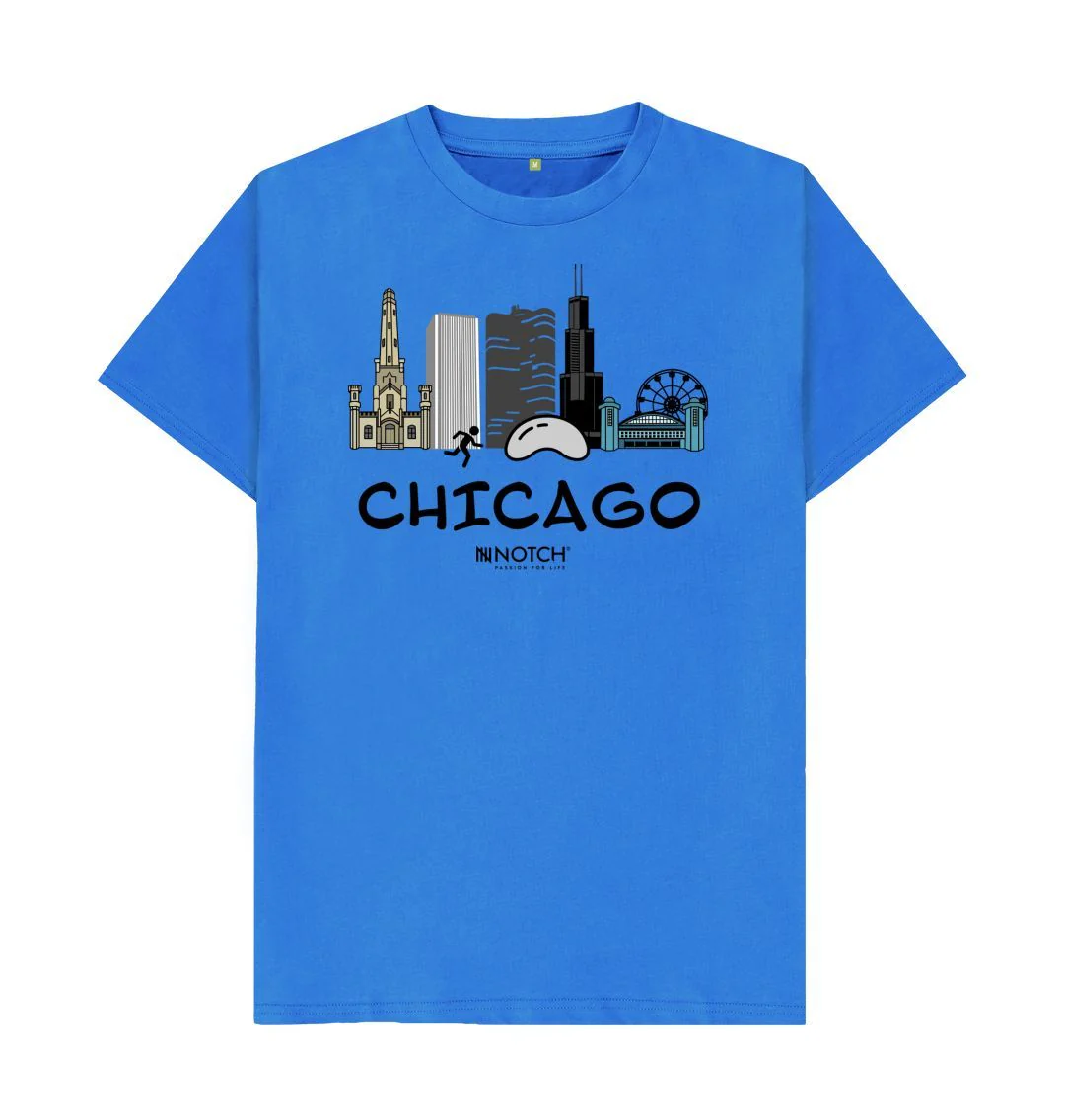 Men's 26.2 Chicago Black Text T-Shirt - Image 5