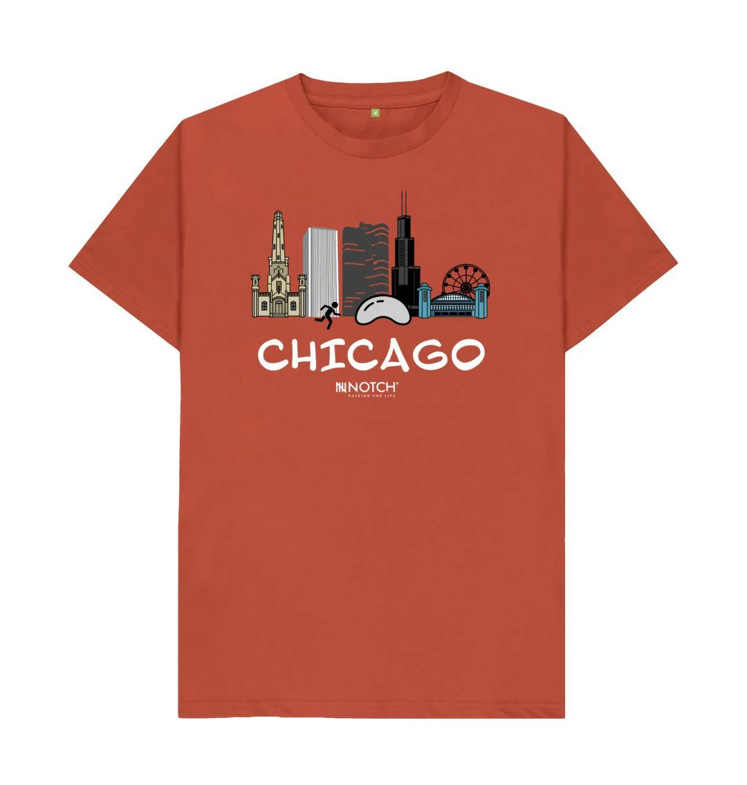 Men's 26.2 Chicago White Text T-Shirt - Image 2