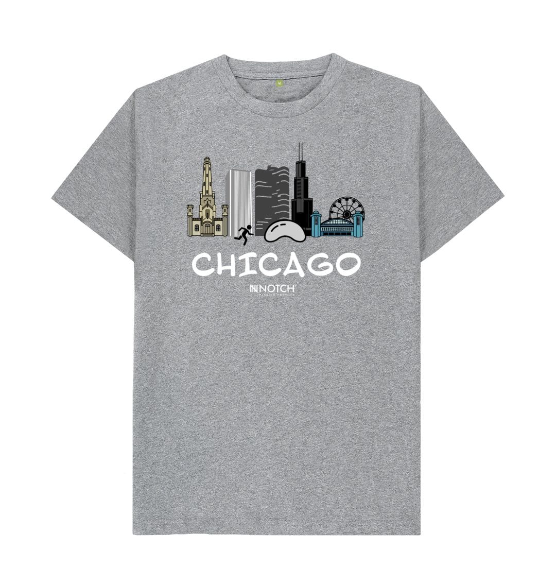Men's 26.2 Chicago White Text T-Shirt - Image 4