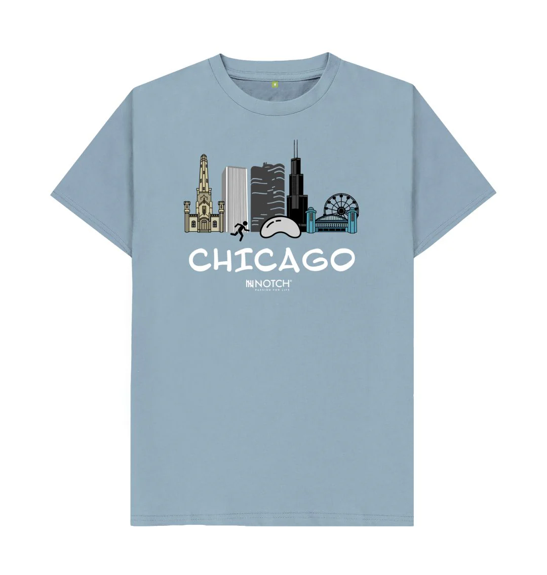 Men's 26.2 Chicago White Text T-Shirt - Image 6