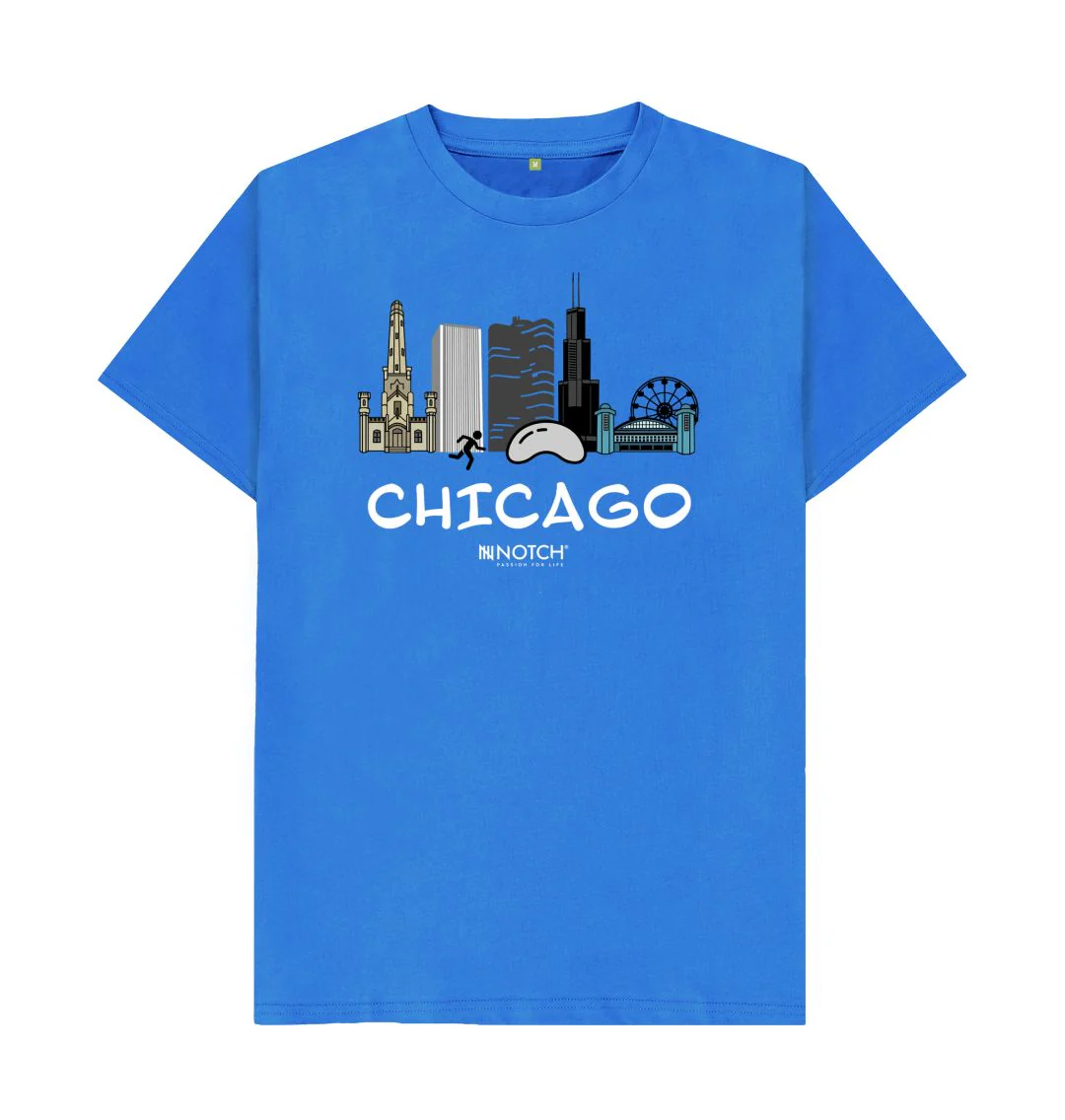 Men's 26.2 Chicago White Text T-Shirt - Image 7