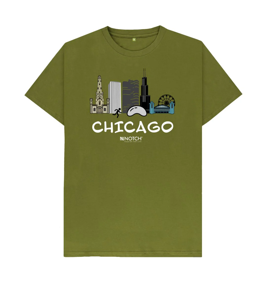 Men's 26.2 Chicago White Text T-Shirt - Image 8