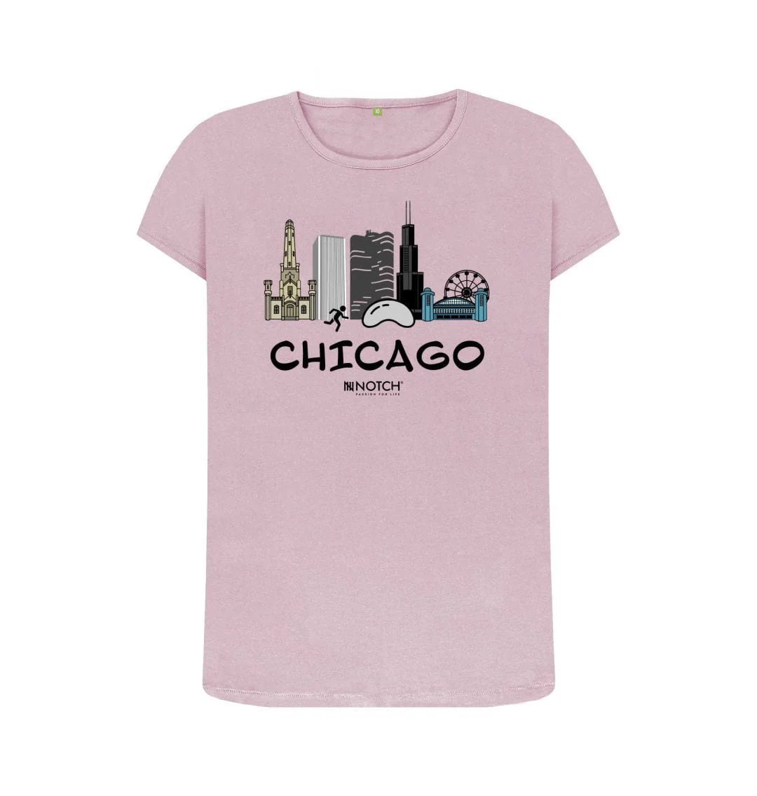 Women's 26.2 Chicago Black Text T-Shirt - Image 10
