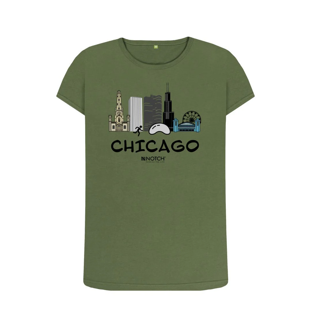 Women's 26.2 Chicago Black Text T-Shirt - Image 3