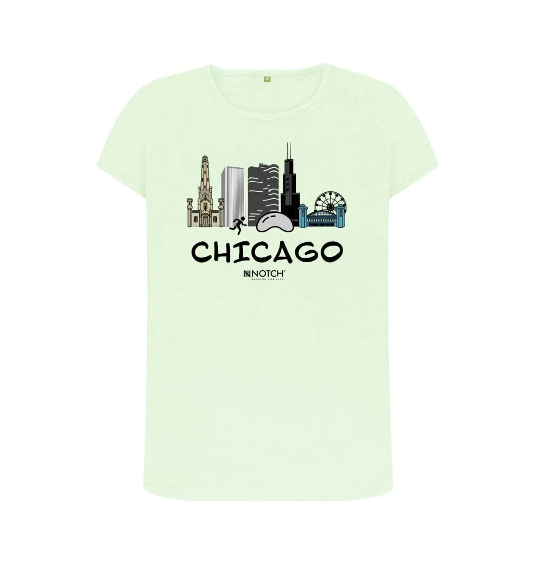 Women's 26.2 Chicago Black Text T-Shirt - Image 7