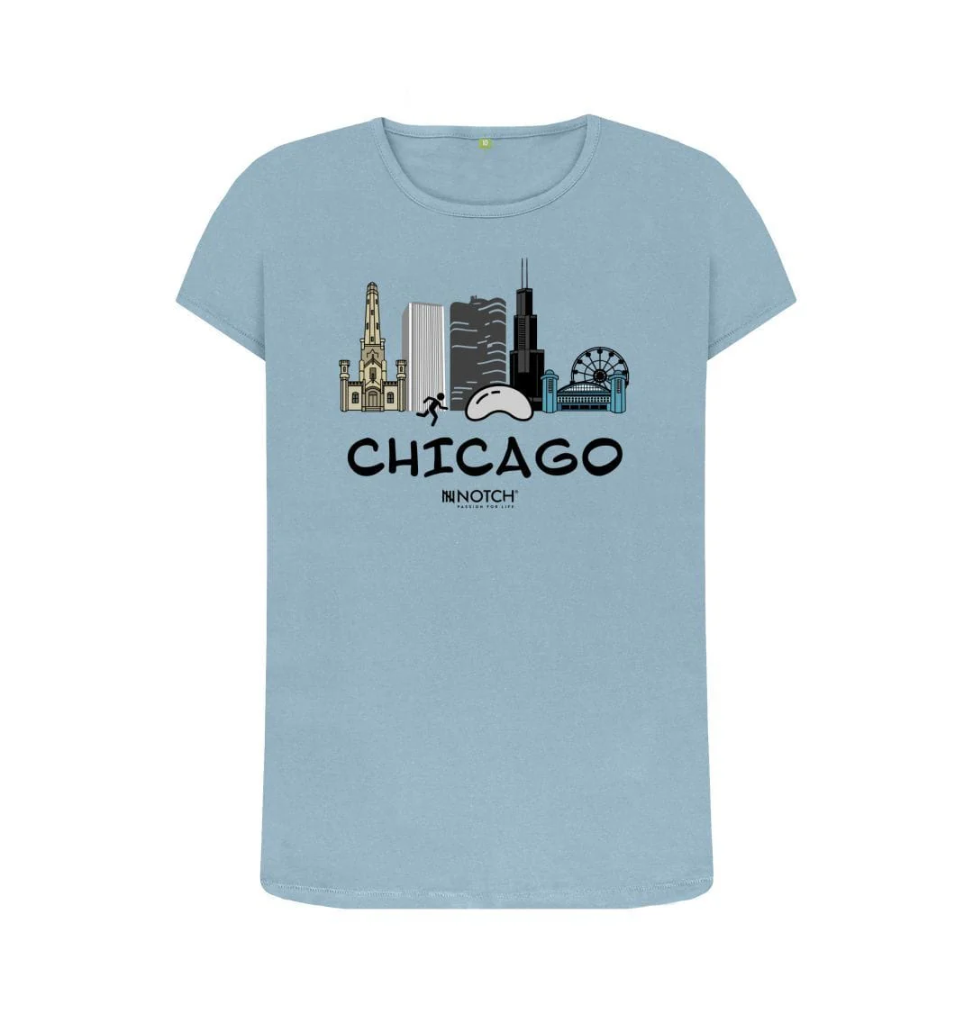 Women's 26.2 Chicago Black Text T-Shirt - Image 8