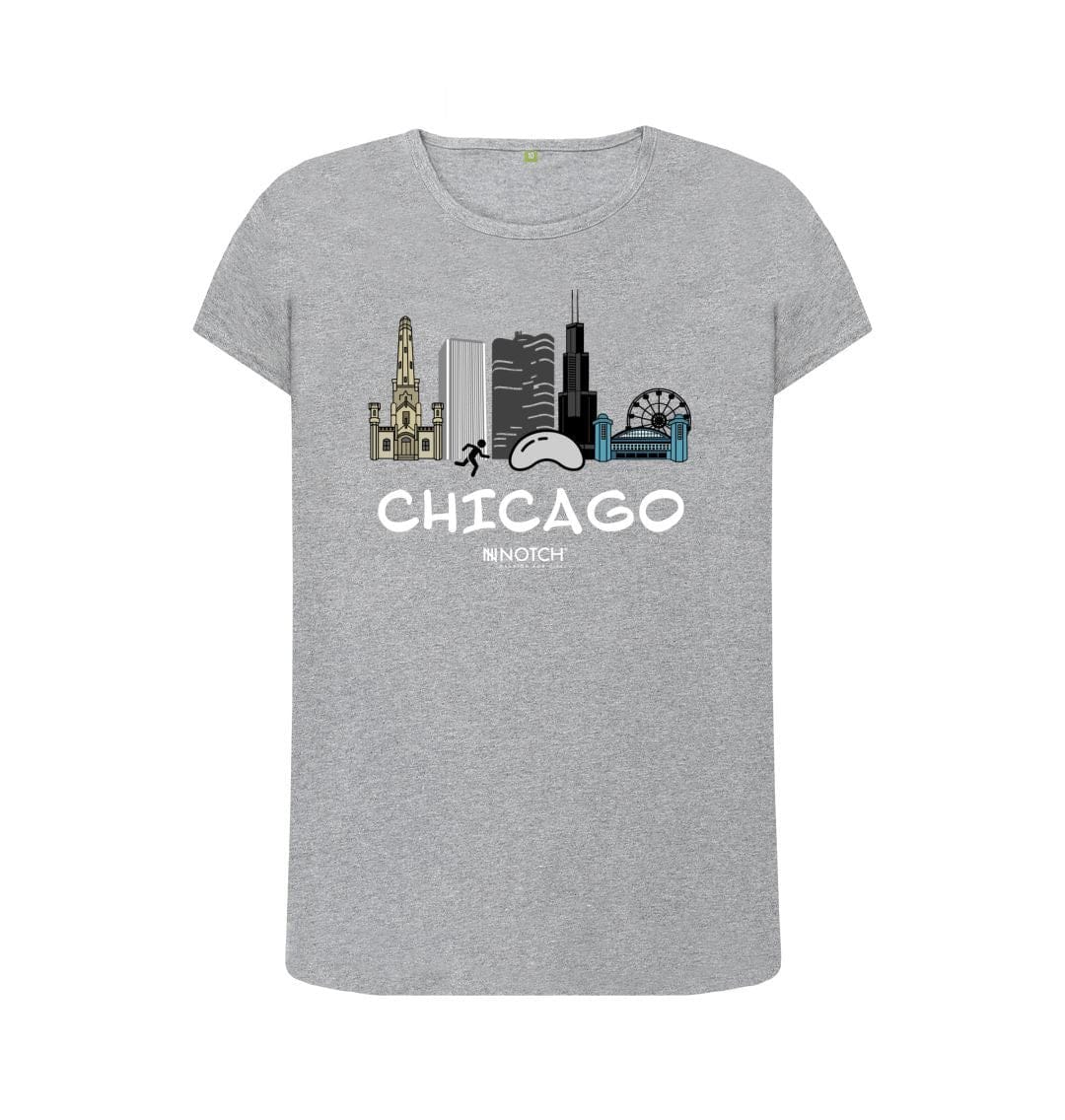 Women's 26.2 Chicago White Text T-Shirt - Image 3