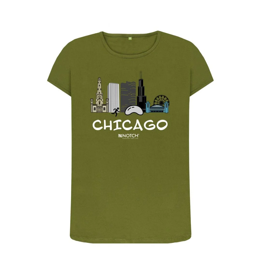 Women's 26.2 Chicago White Text T-Shirt - Image 6