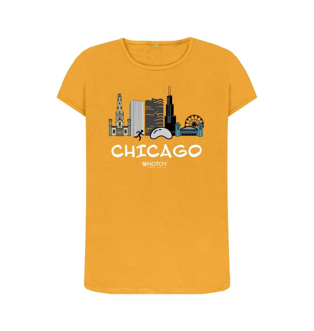 Women's 26.2 Chicago White Text T-Shirt - Image 8