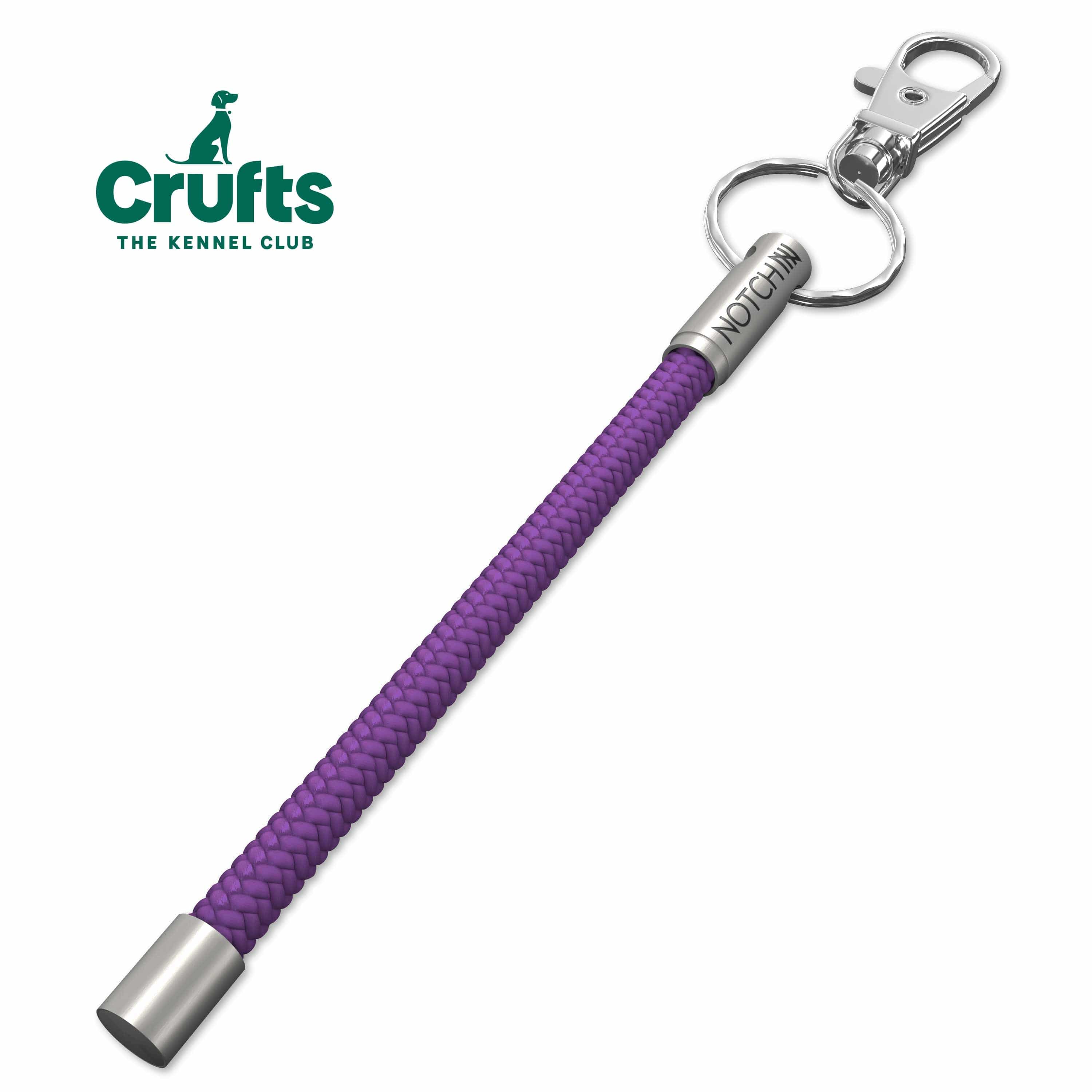 Official Crufts Purple Cord NOTCH Tale with stainless steel ends