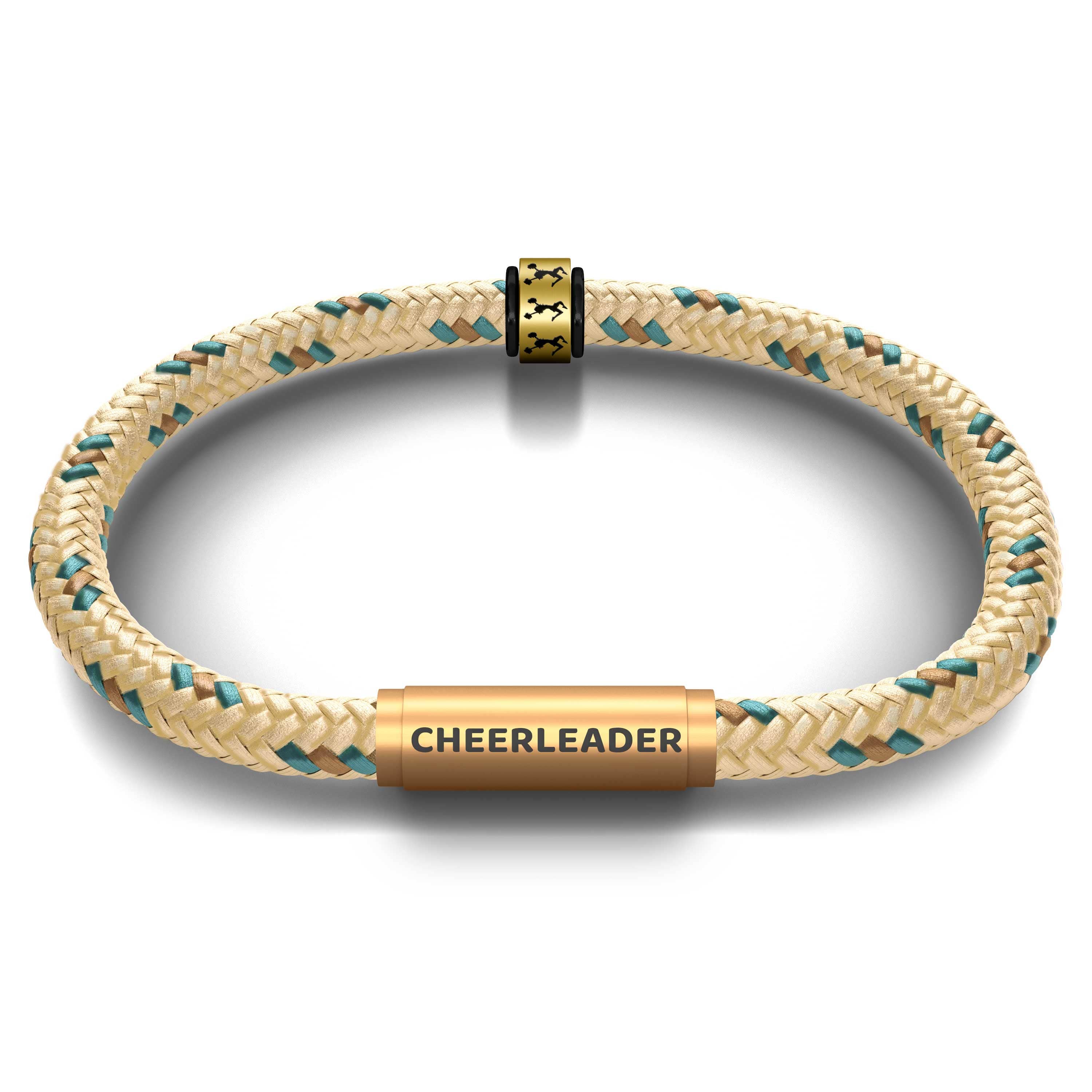 High-V Jump Notch & Cheerleader Bracelet (Creme de la Creme with Brass Clasp)