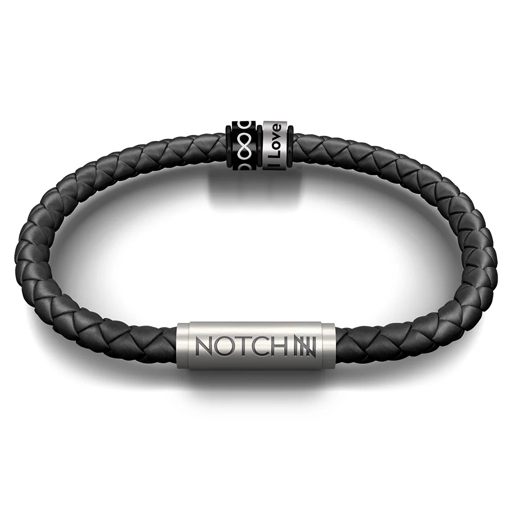 Infinity Leather Bracelet with Stainless Steel Clasp - Image 3