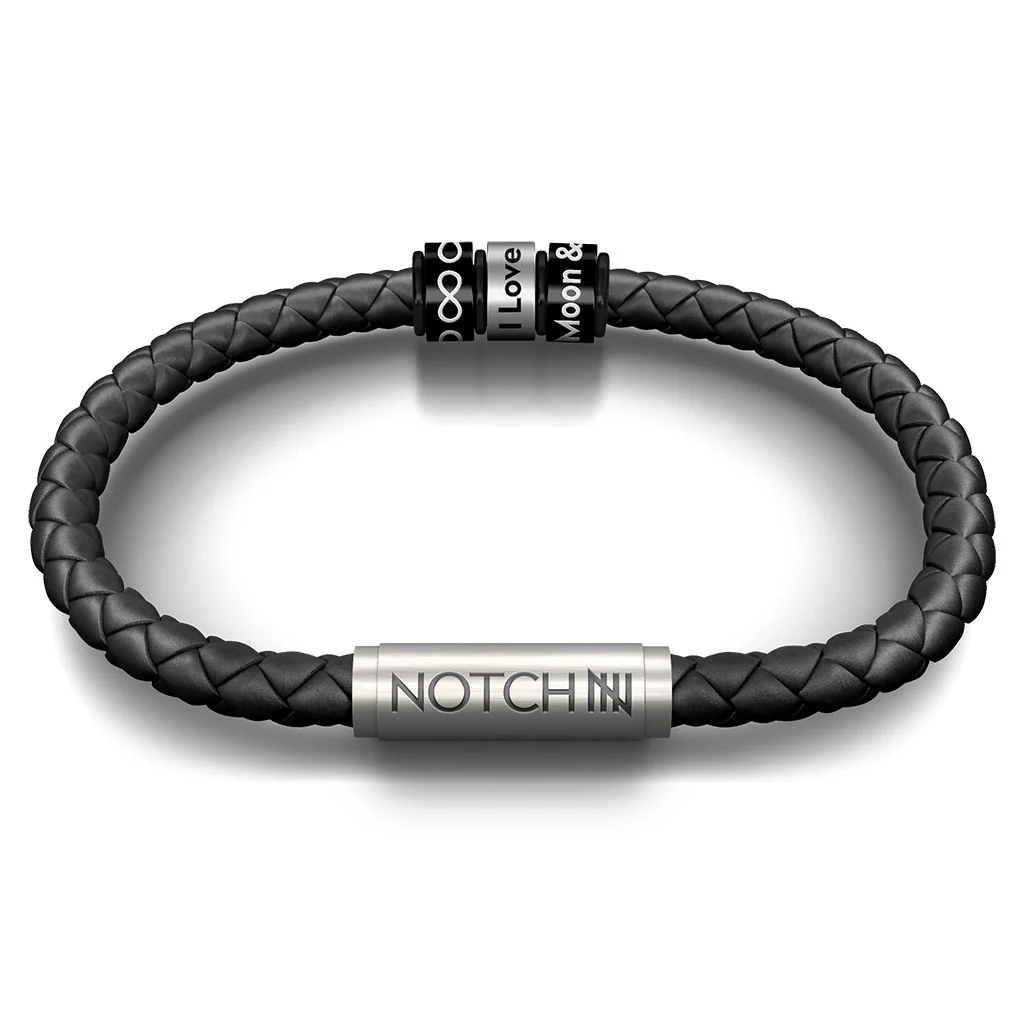 Infinity Leather Bracelet with Stainless Steel Clasp - Image 4