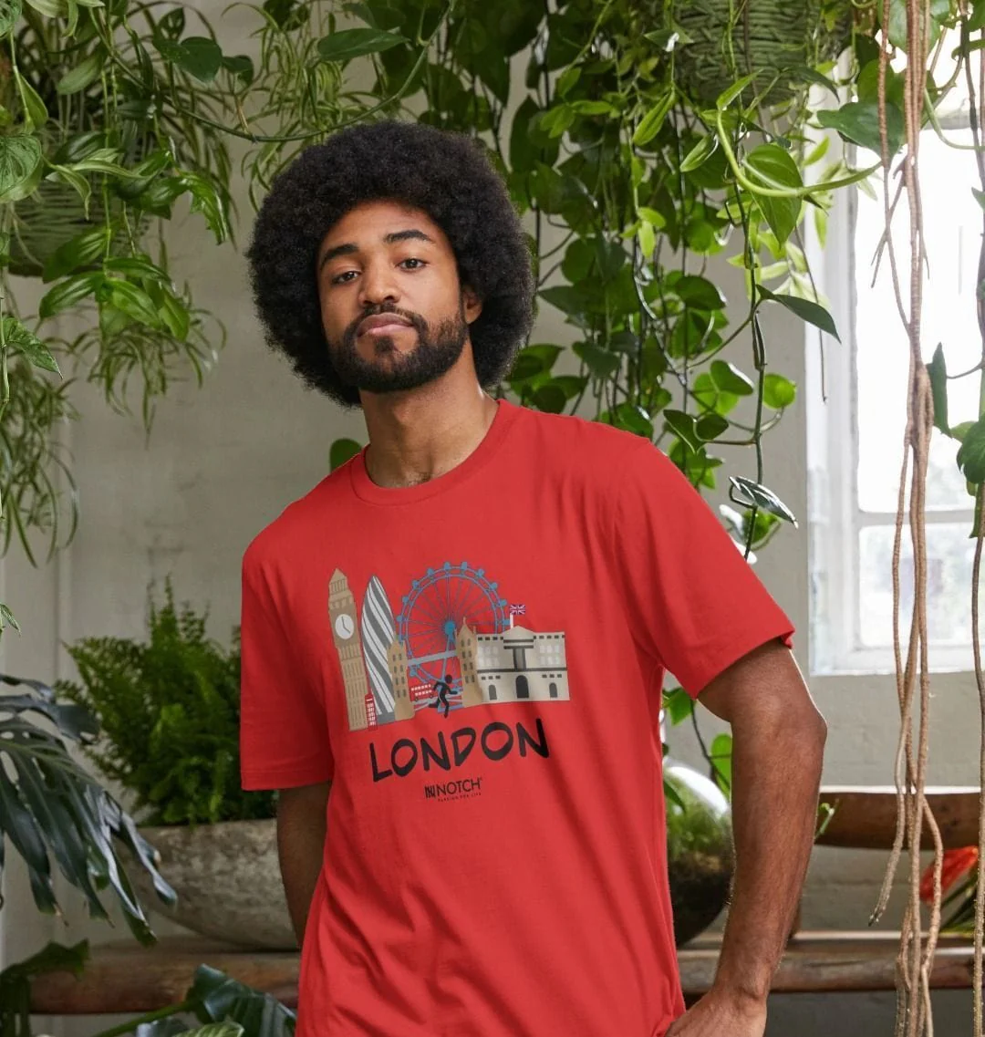 Men's 26.2 London Black Text T-Shirt