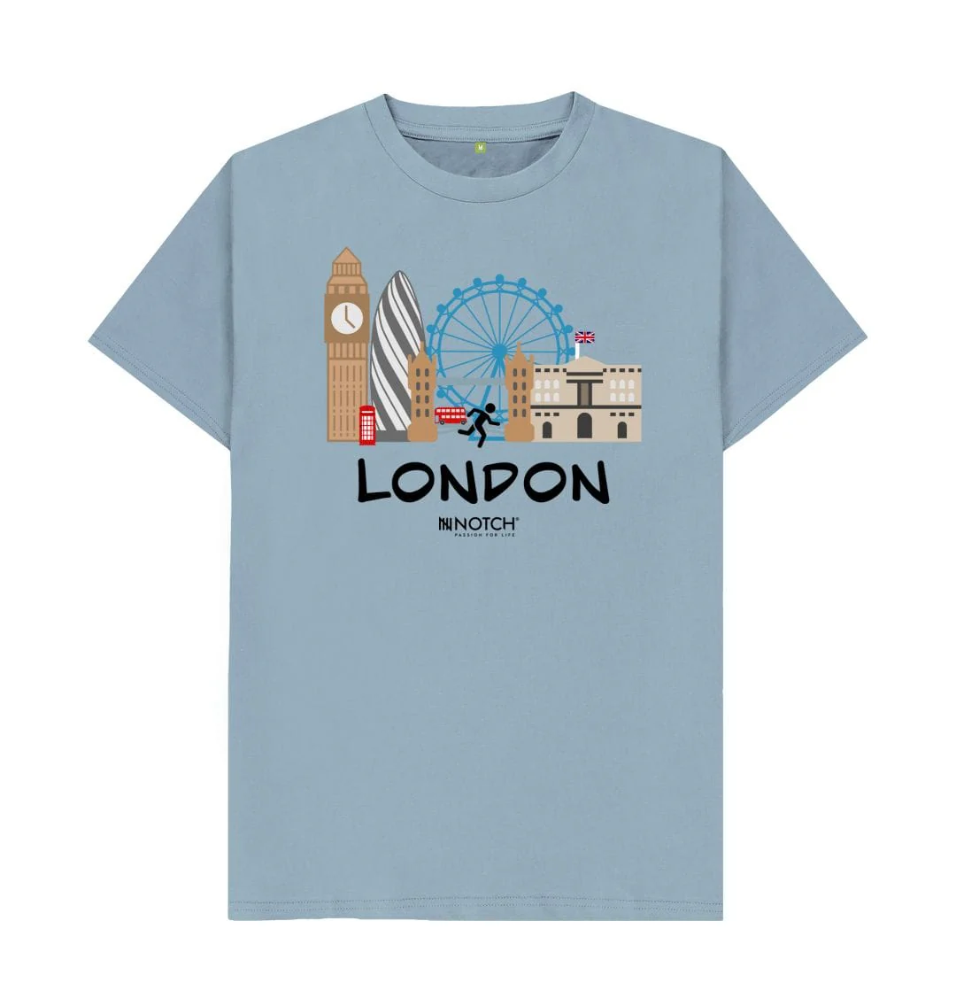 Men's 26.2 London Black Text T-Shirt - Image 10