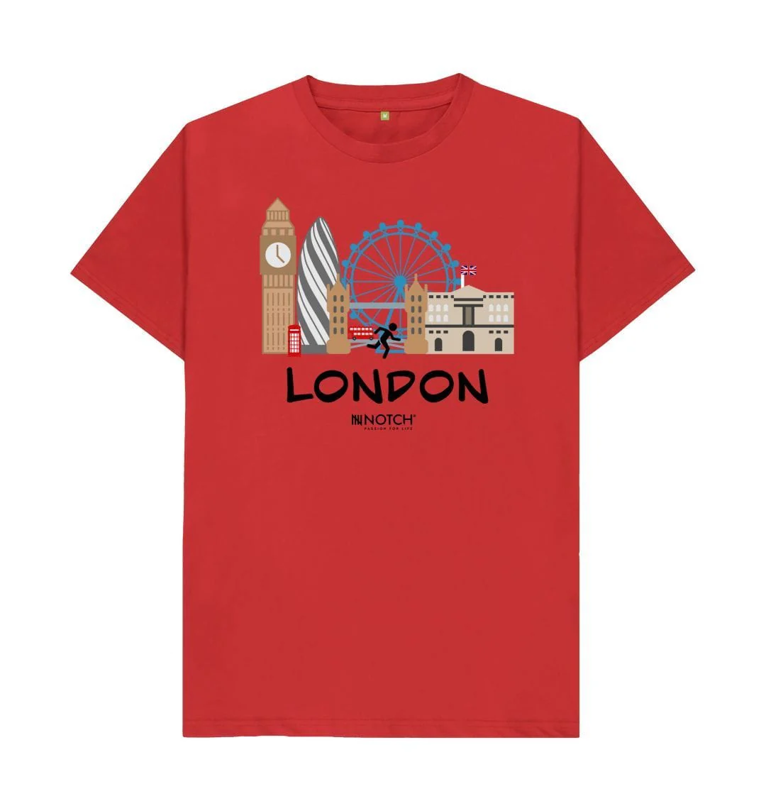 Men's 26.2 London Black Text T-Shirt - Image 2