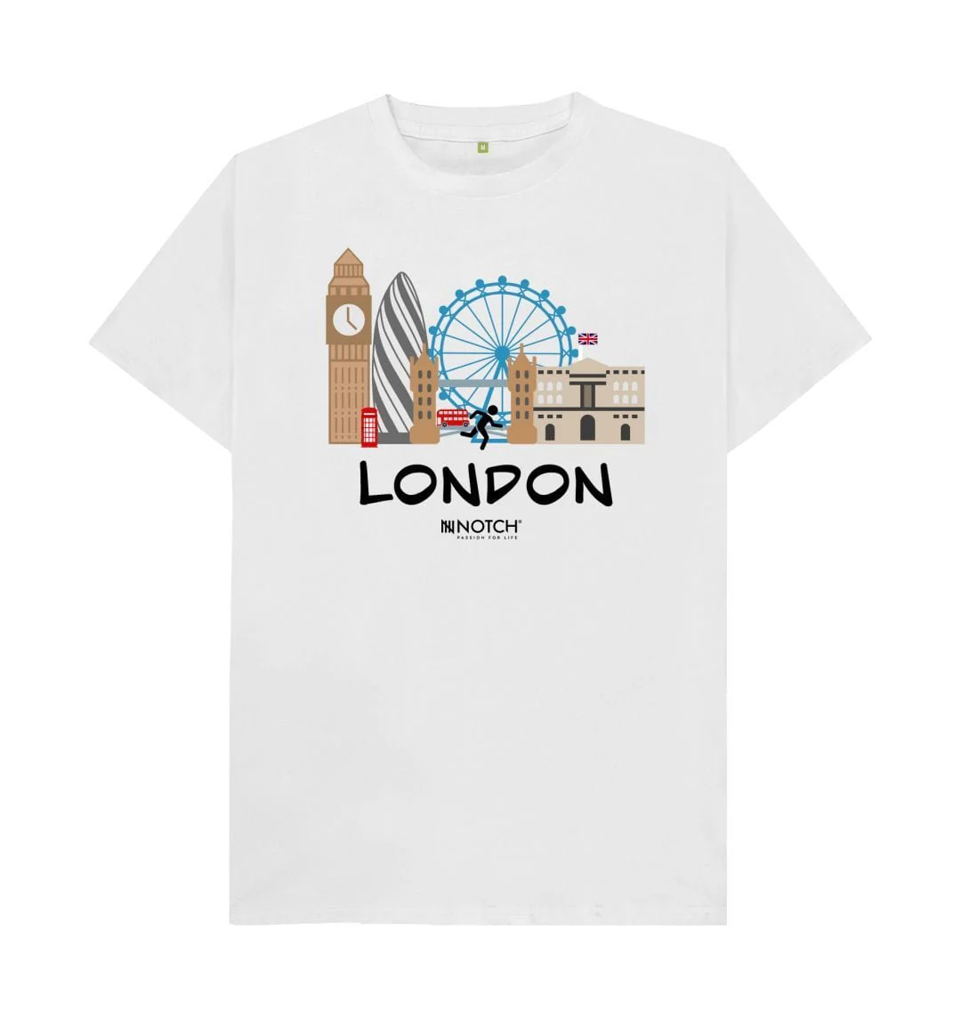 Men's 26.2 London Black Text T-Shirt - Image 4