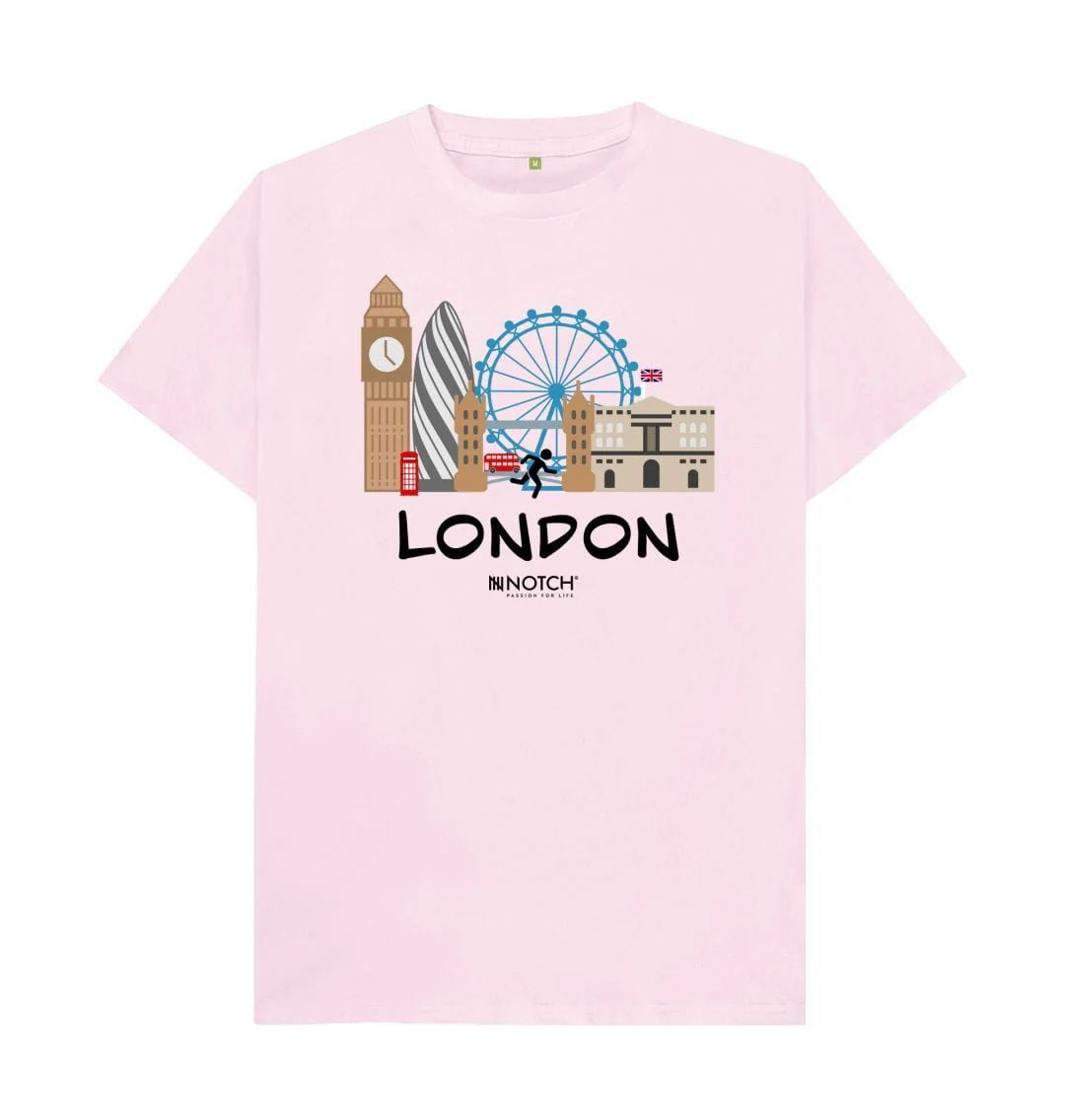 Men's 26.2 London Black Text T-Shirt - Image 7
