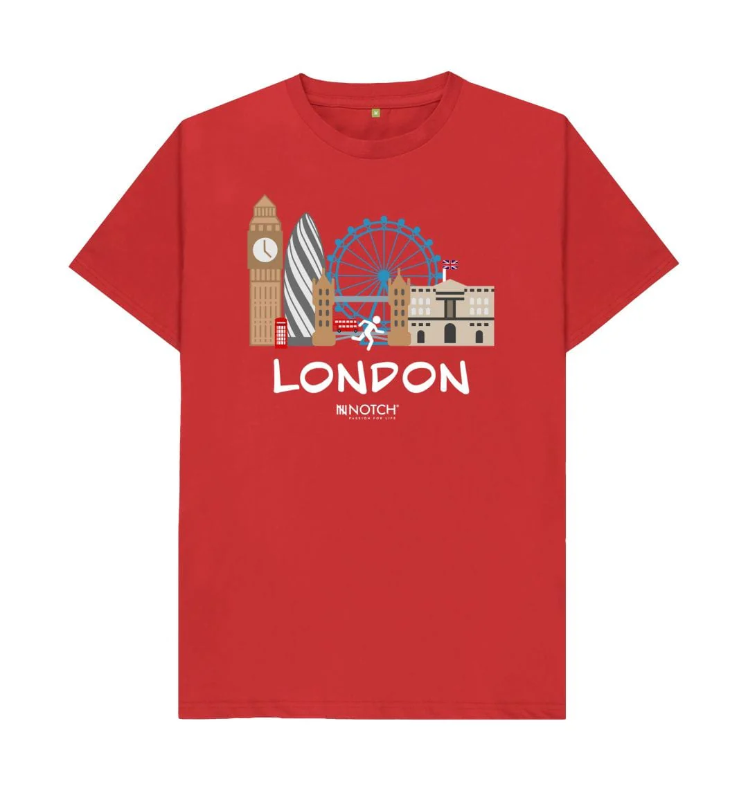 Men's 26.2 London White Text T-Shirt - Image 2