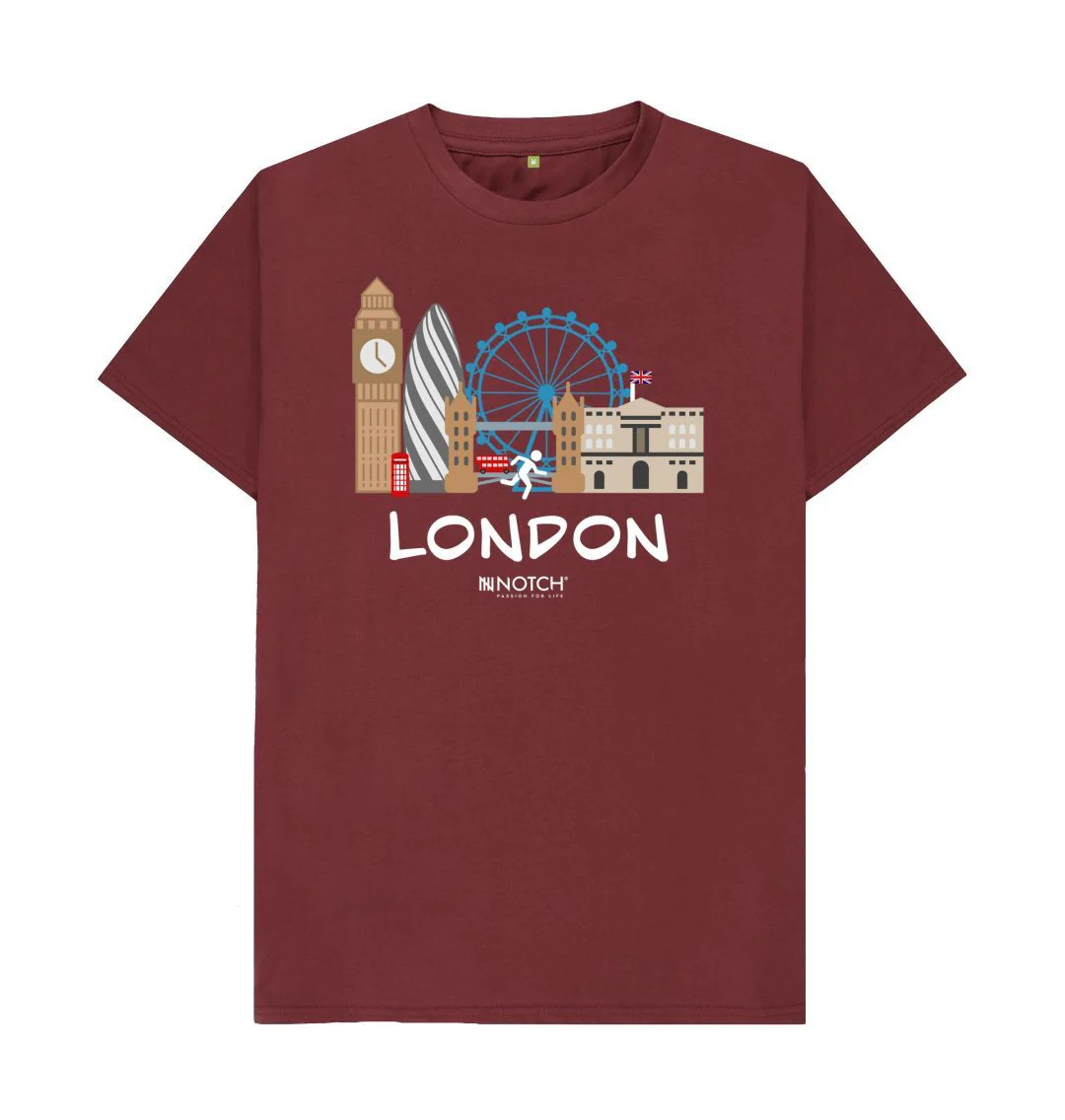 Men's 26.2 London White Text T-Shirt - Image 4
