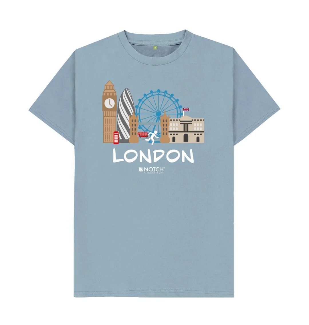 Men's 26.2 London White Text T-Shirt - Image 5