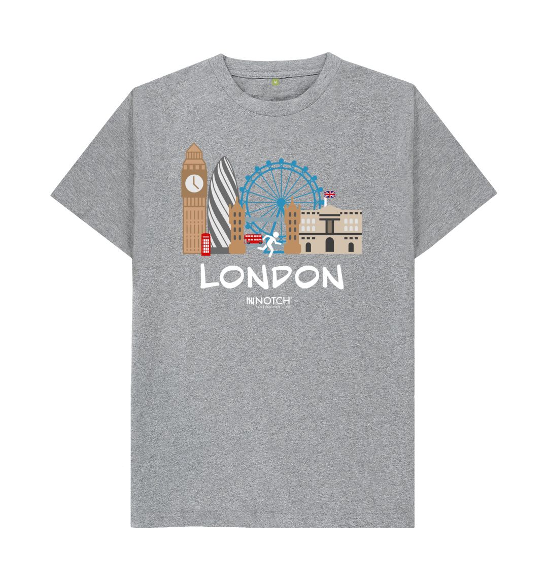 Men's 26.2 London White Text T-Shirt - Image 7