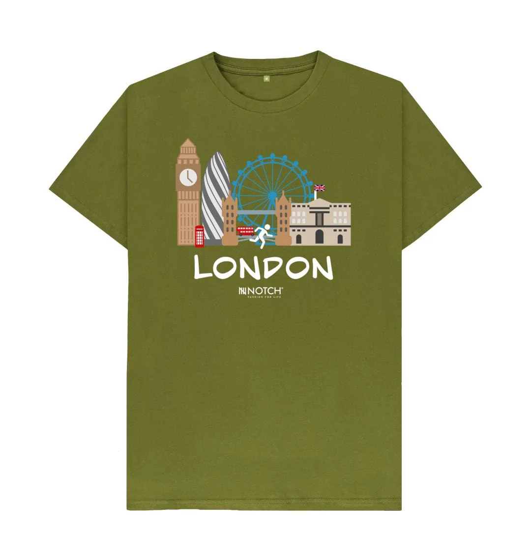 Men's 26.2 London White Text T-Shirt - Image 8