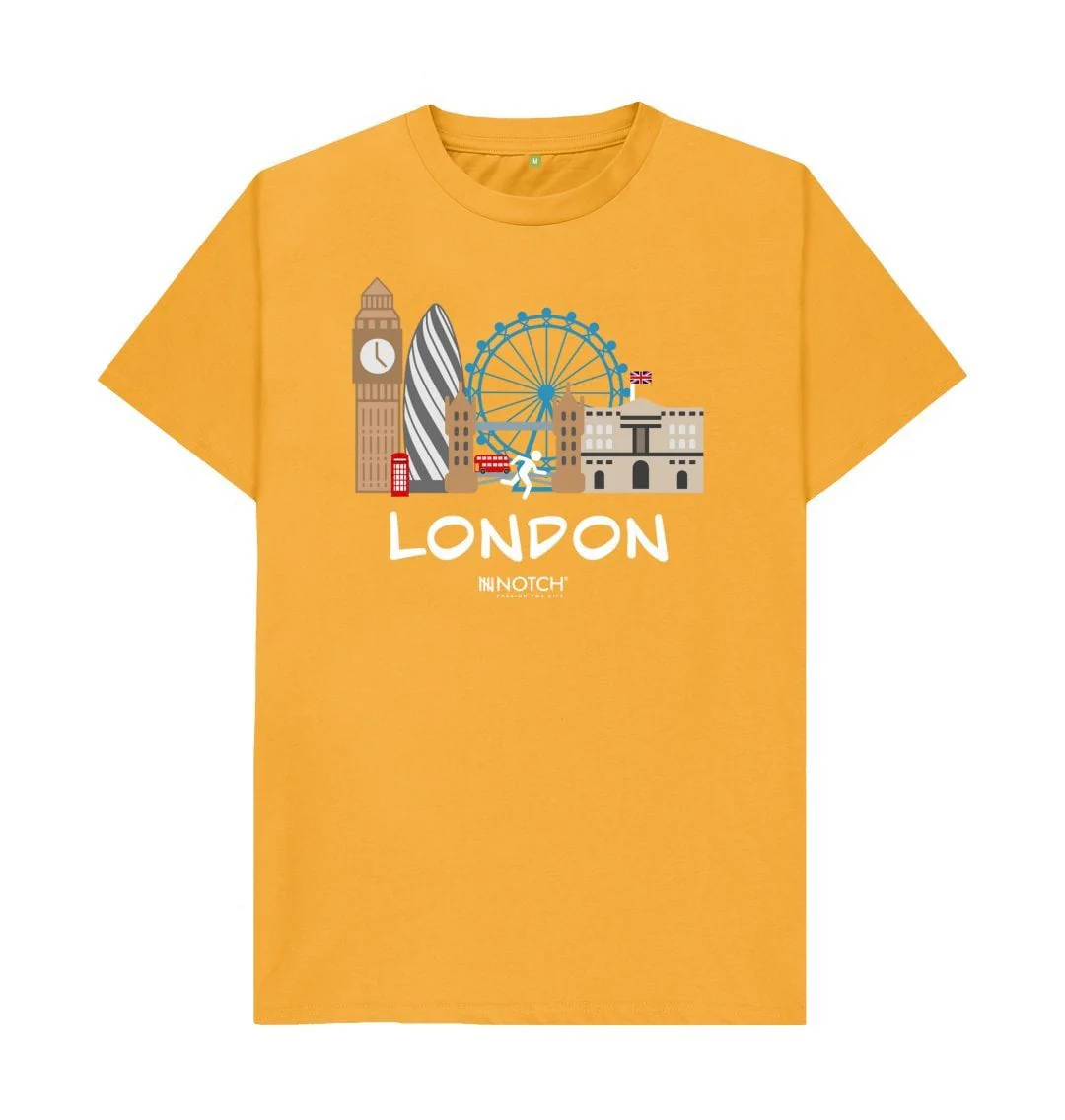 Men's 26.2 London White Text T-Shirt - Image 9