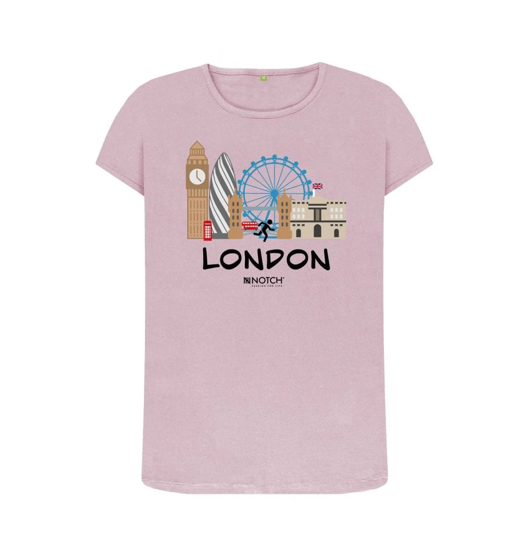 Women's 26.2 London Black Text T-Shirt - Image 10