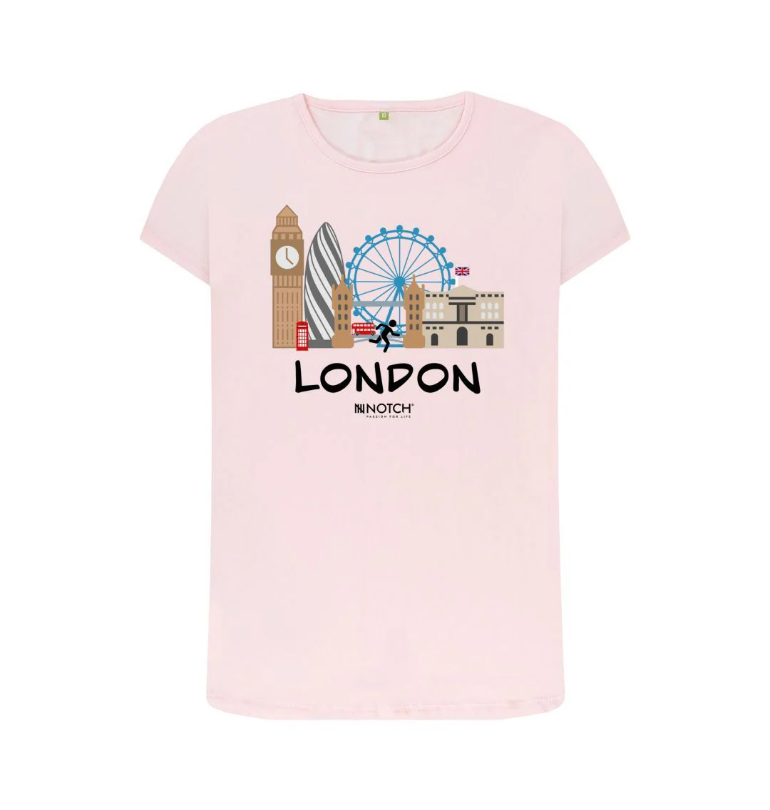 Women's 26.2 London Black Text T-Shirt - Image 2