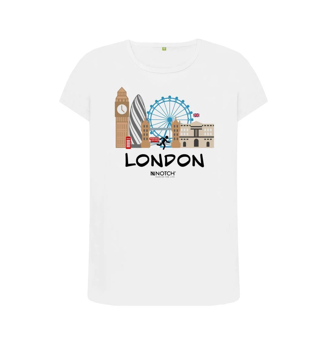 Women's 26.2 London Black Text T-Shirt - Image 6