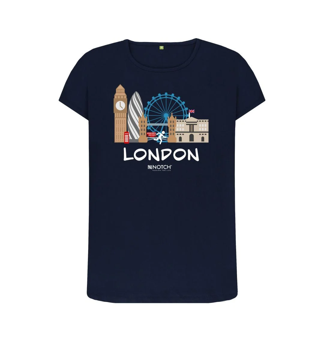 Women's 26.2 London White Text T-Shirt - Image 6