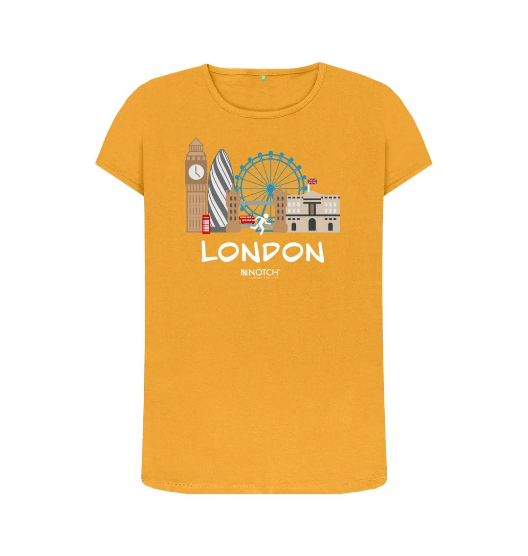 Women's 26.2 London White Text T-Shirt - Image 8