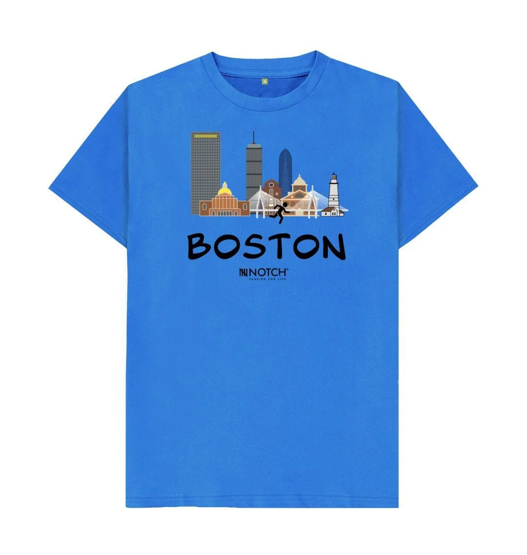 Men's 26.2 Boston Black text T-Shirt - Image 2