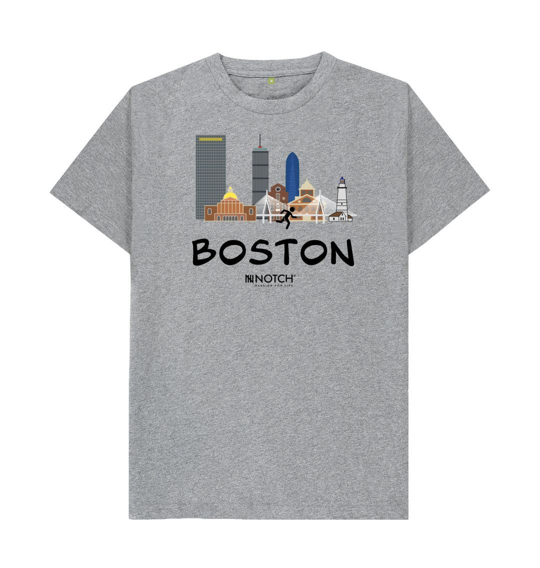 Men's 26.2 Boston Black text T-Shirt - Image 4